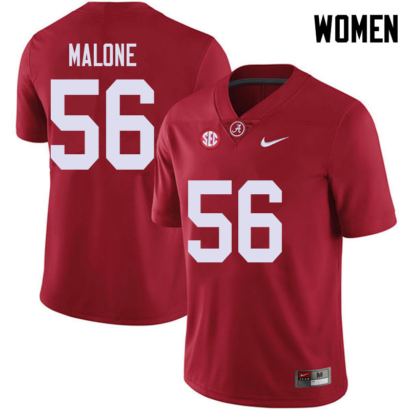 Women #56 Preston Malone Alabama Crimson Tide College Football Jerseys Sale-Red